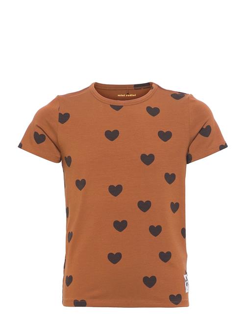 Mini Rodini Basic Hearts Ss Tee Tencel™ Mini Rodini Brown