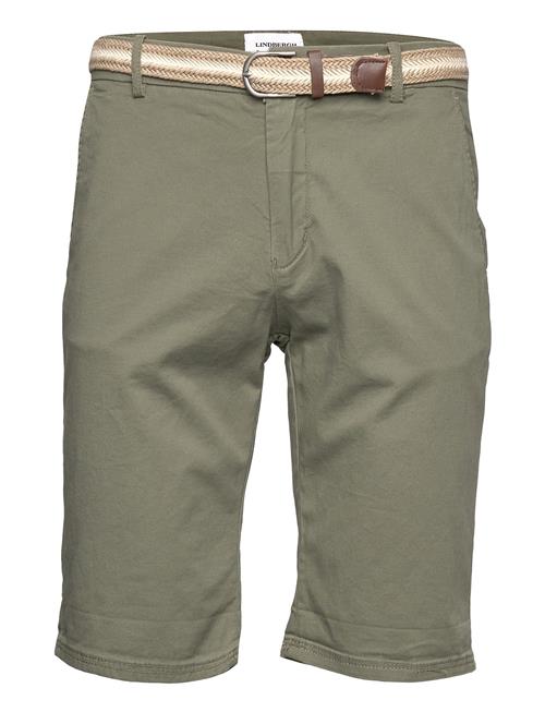 Lindbergh Superflex Chino Shorts W. Belt Lindbergh Green