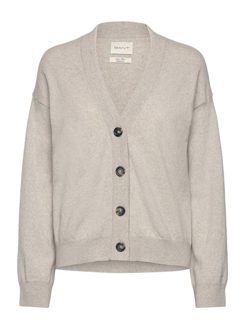 Se GANT Superfine Lambswool Cardigan GANT Grey ved Booztlet