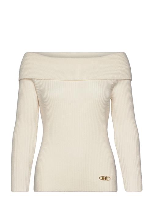 Se Michael Kors Off Shldr Fold Swtr Top Michael Kors Cream ved Booztlet