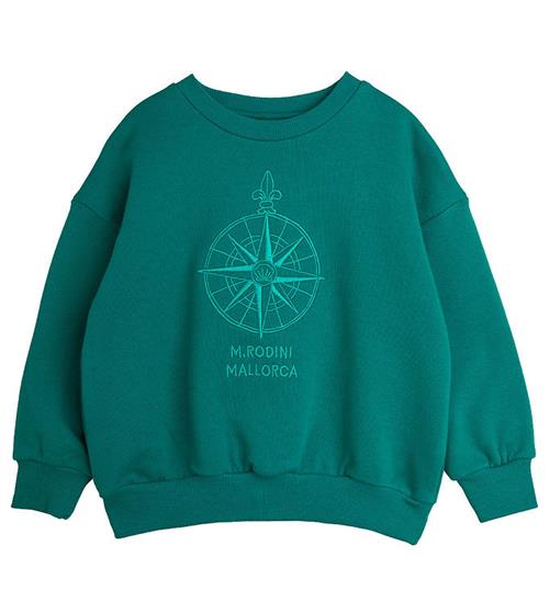 Se Mini Rodini Mini Rodini Sweatshirt - Compass Emb - GrÃ¸n ved KidsWorld