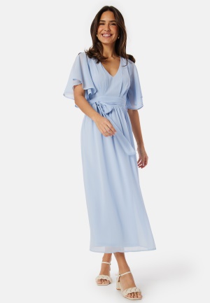 Se Bubbleroom Occasion Butterfly Sleeve Midi Dress Dusty blue 38 ved Bubbleroom