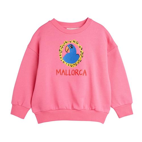 Se Mini Rodini GOTS Parrot Broderet Sweatshirt Lyserød | Lyserød | 80/86 cm ved Babyshop