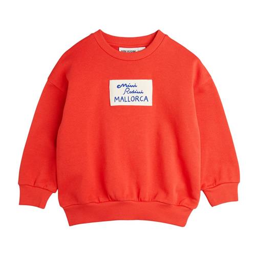 Se Mini Rodini GOTS Mallorca Patch Broderet Sweatshirt Rød | Rød | 92/98 cm ved Babyshop