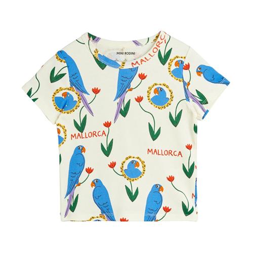 Se Mini Rodini GOTS Parrots Mønstret T-shirt Multifarvet |  | 116/122 cm ved Babyshop