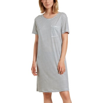 Se Calida Circular Sleep Nightdress Hvid/Marine tencel Small Dame ved Timarco