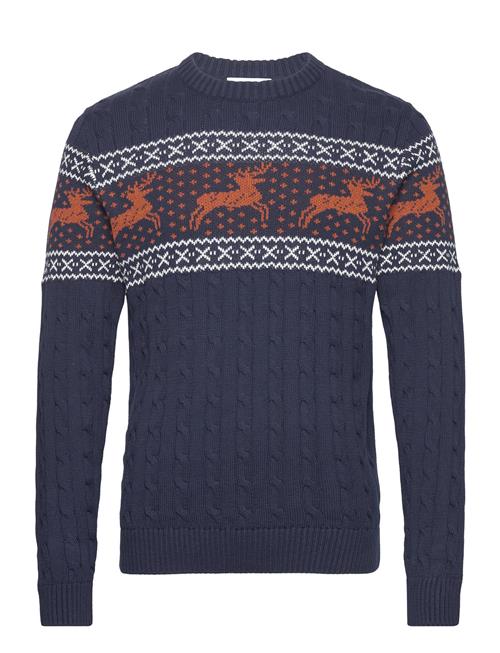 Selected Homme Slhreindeer Ls Cable Knit Crew Ex Selected Homme Navy