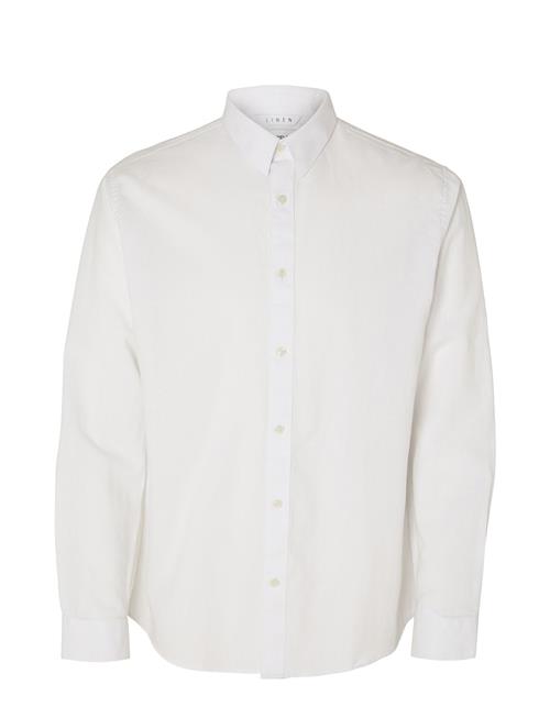Slhregnew-Linen Shirt Ls Classic W Selected Homme White