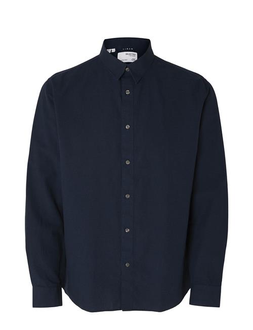 Selected Homme Slhregnew-Linen Shirt Ls Classic Selected Homme Navy