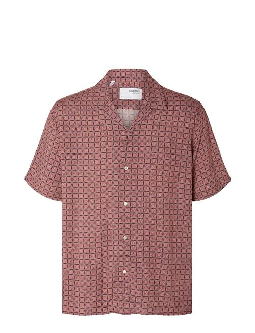 Selected Homme Slhrelaxvero Shirt Ss Aop B Selected Homme Pink