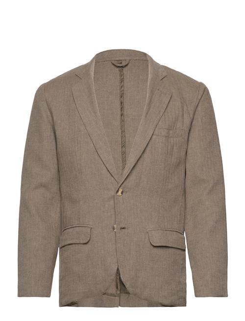 Cotton Linen Blazer Lindbergh Brown