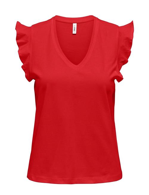 ONLY Onlmay Life S/S Frill V-Neck Top Box Jrs ONLY Red