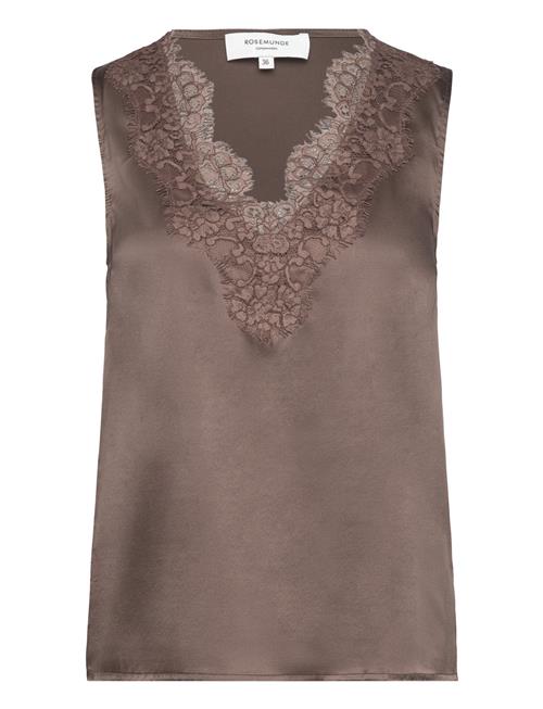 Se Rosemunde Silk Top Rosemunde Brown ved Booztlet