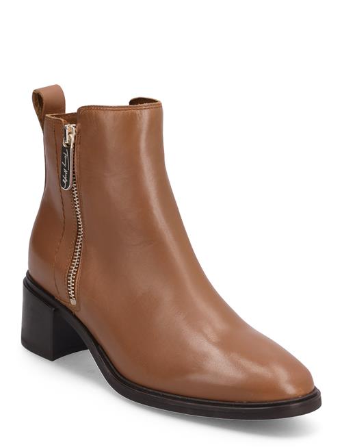 Tommy Hilfiger Zip Leather Mid Heel Boot Tommy Hilfiger Brown