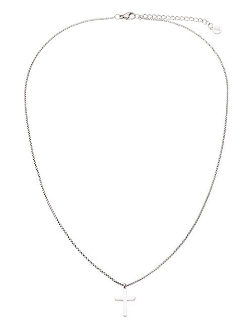 Samie Cross - Necklace Steel Samie Silver