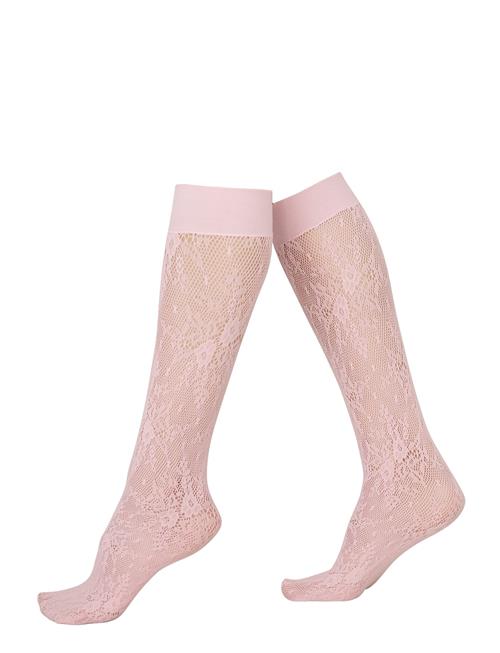 Se Swedish Stockings Rosa Lace Knee-Highs Swedish Stockings Pink ved Booztlet