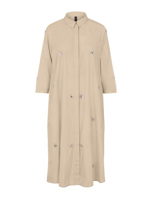 YAS Yascrystal 3/4 Midi Dress S. - Ex YAS Beige