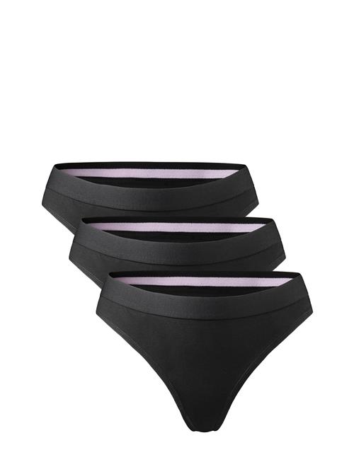 Organic Cotton Thong 3-Pack Danish Endurance Black