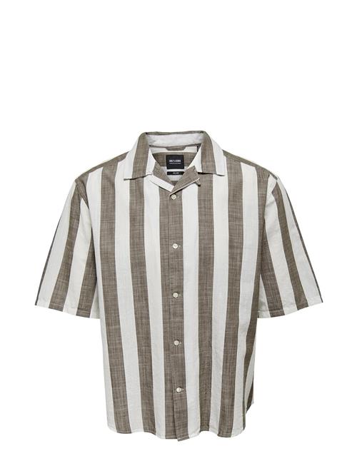 ONLY & SONS Onstes Rlx Ctn Slub Stripe Ss Shirt ONLY & SONS Green