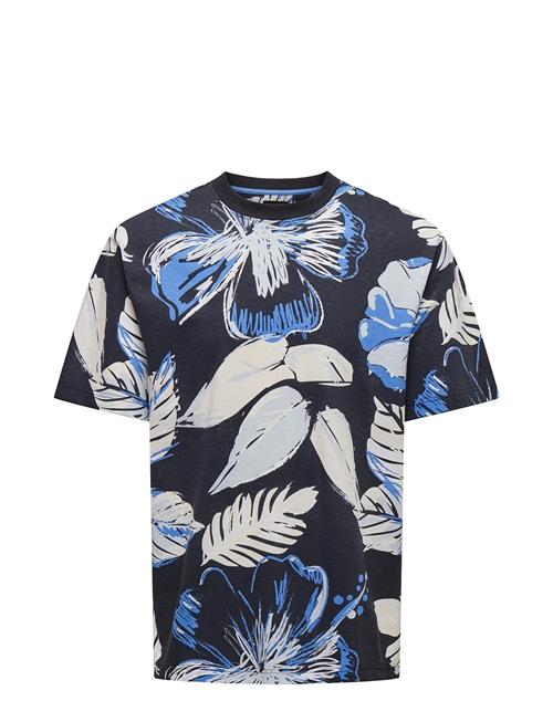 ONLY & SONS Onsarthuer Rlx Sage Leaf Aop Ss Tee ONLY & SONS Navy