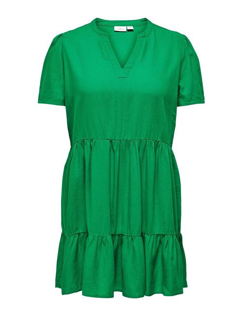 ONLY Carmakoma Cartiri-Caro S/S V-Neck Lin Dress Tlr ONLY Carmakoma Green