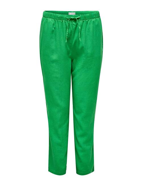 ONLY Carmakoma Carcaro Mw Linen Bl Pull-Up Pant Tlr ONLY Carmakoma Green