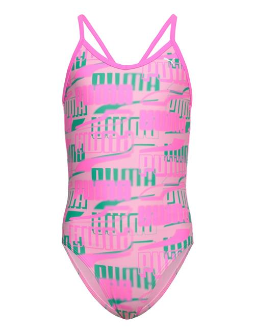 Puma Swim Puma Swim Girls Printed Swimsuit 1P Puma Swim Pink