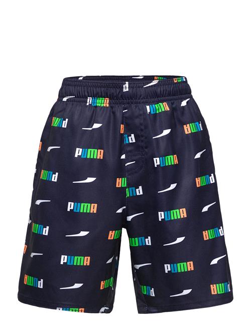 Puma Swim Boys Printed Logo Mid Sho Puma Swim Navy