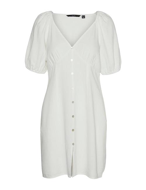 Vero Moda Vmmymilo 2/4 Short Button Dress Wvn Ga Vero Moda White