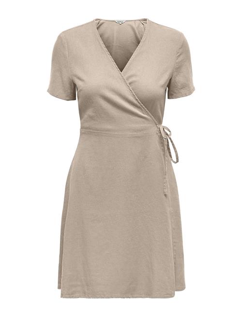 ONLY Onladdiction-Caro S/S Linen Dress Cc Pnt ONLY Beige