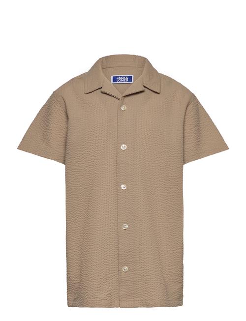 Jack & Jones Jorpalma Seersucker Shirt Ss Jnr Jack & J S Beige