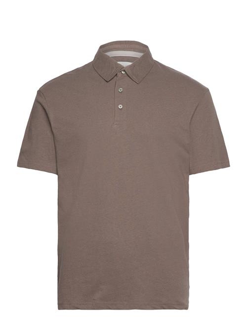 Se Jack & Jones Jprcc Soft Linen Blend Ss Polo Jack & J S Brown ved Booztlet