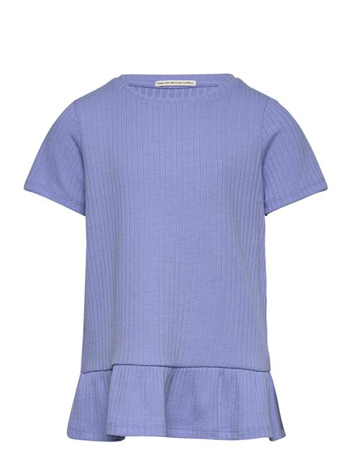 Se Tom Tailor Volant Rib T-Shirt Tom Tailor Blue ved Booztlet