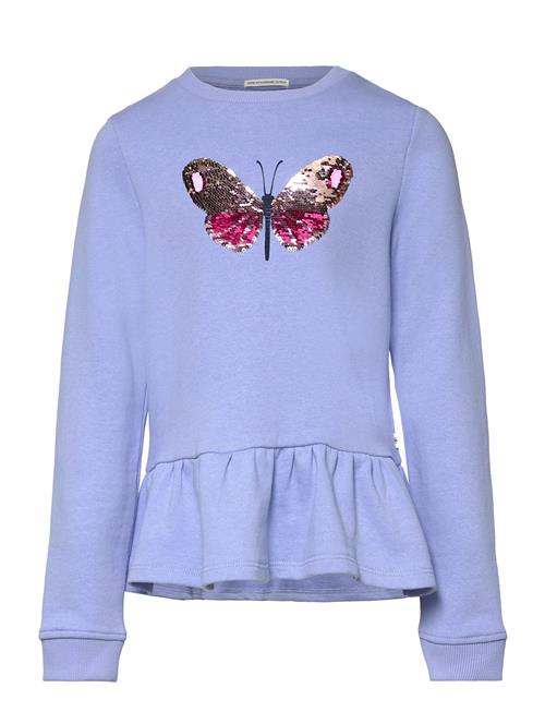 Se Tom Tailor Sequins Volant Sweatshirt Tom Tailor Blue ved Booztlet