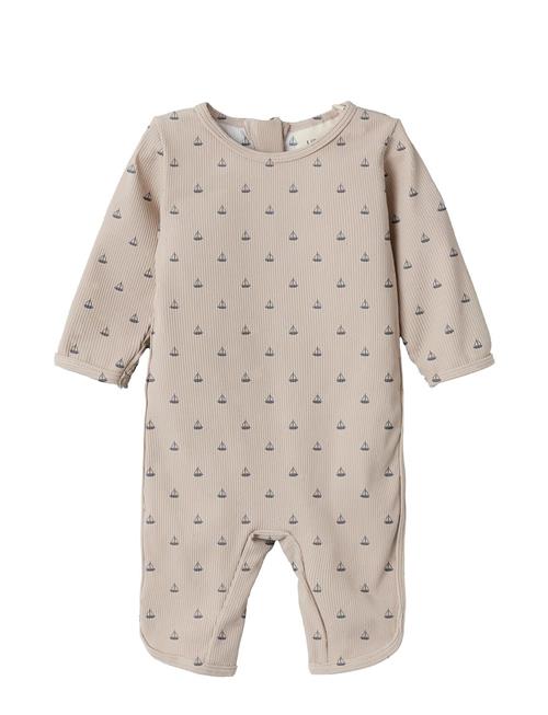 Nbmfarlo Ls Uv Swim Suit Lil Lil'Atelier Beige