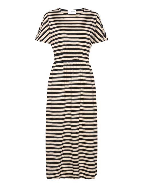 Selected Femme Slfamelie 2/4 Midi Stripe Dress B Selected Femme Black