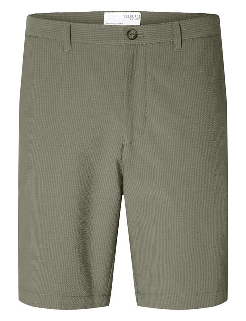 Slhregular-Karl Seersucker Shorts Selected Green