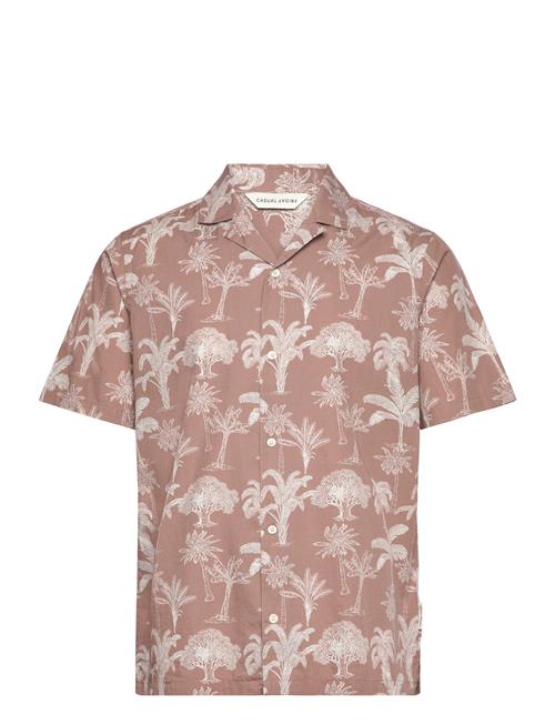 Casual Friday Cfanton Ss Rc Aop Palm Shirt Casual Friday Brown