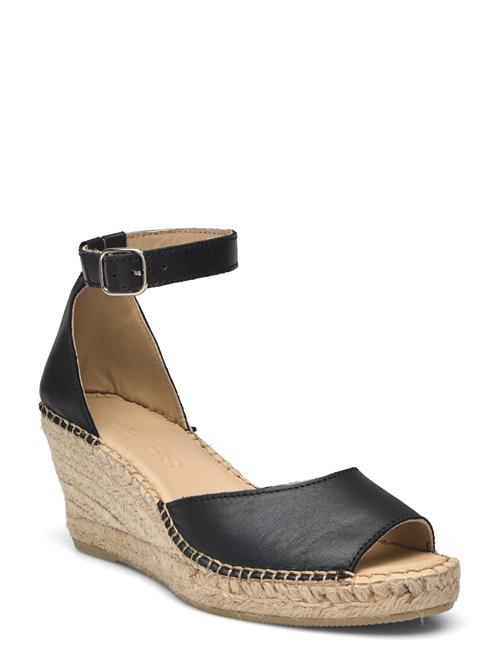 Se Selected Femme Slfingrid Leather Wedge Espadrilles Selected Femme Black ved Booztlet