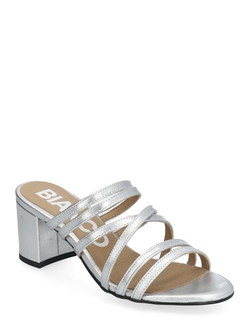 Biabelle High Heeled Mule Metallic Leather Bianco Silver