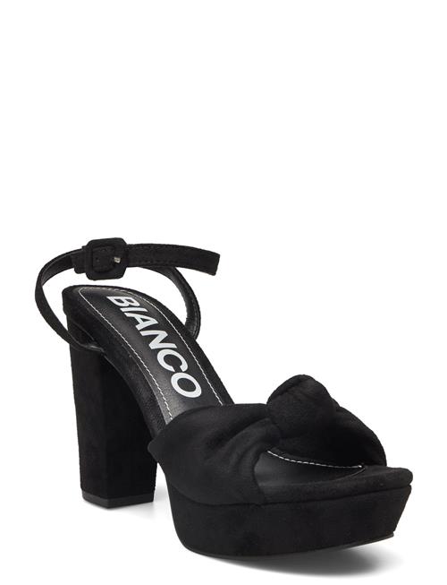 Biacarly Plateau Knot Sandal Micro Suede Bianco Black