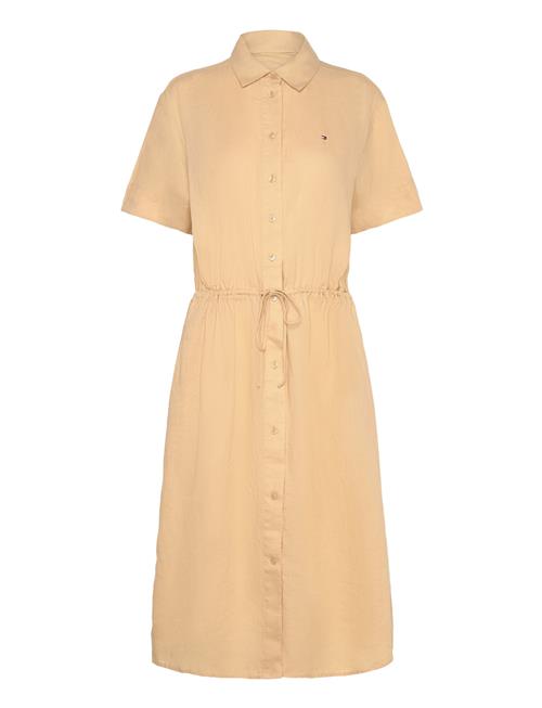 Linen Ss Midi Shirt Dress Tommy Hilfiger Beige