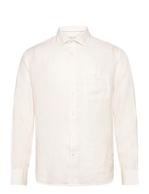 Classic Fit 100 Linen Shirt Mango White