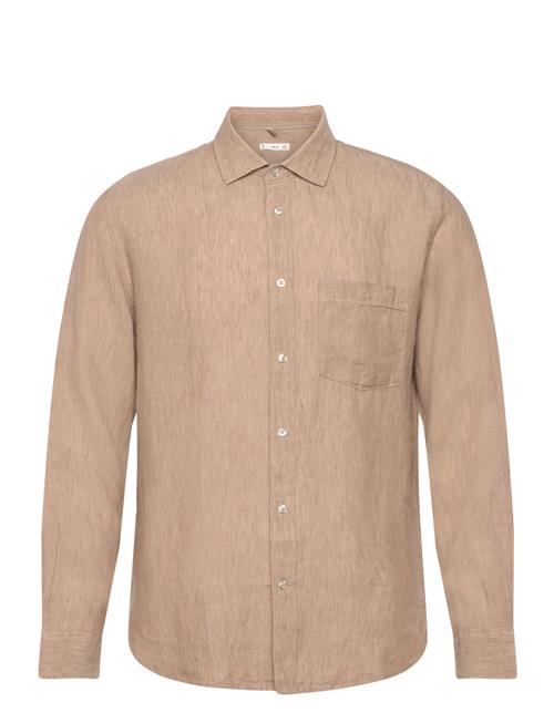 Mango Classic Fit 100 Linen Shirt Mango Beige