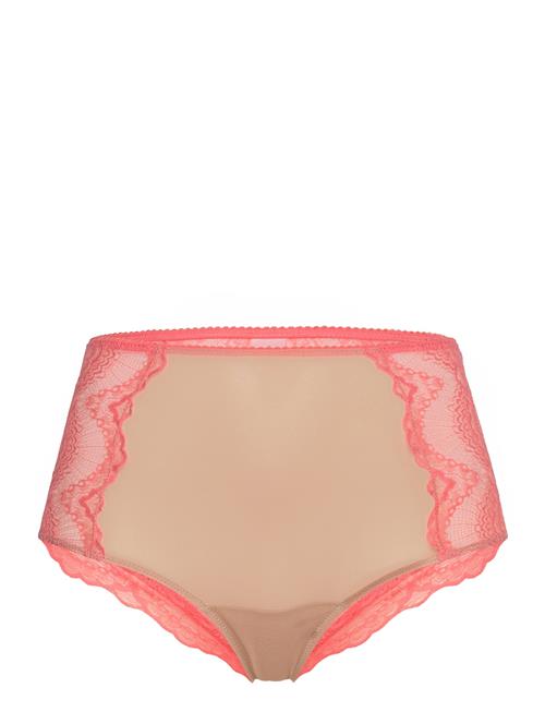 Understatement Underwear Lace Mesh Highwaist Briefs Understatement Underwear Coral