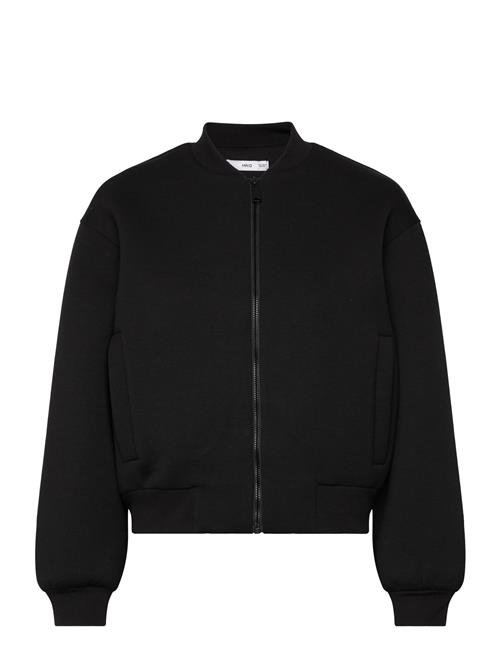 Mango Bomber Jacket With Zip Mango Black