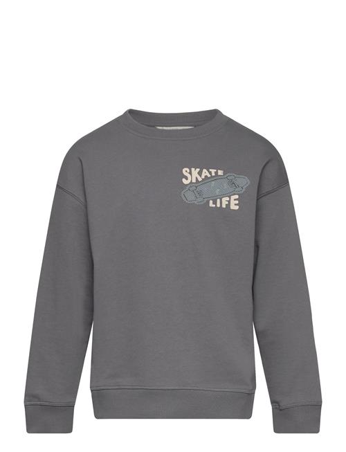 Mango Message Cotton Sweatshirt Mango Grey