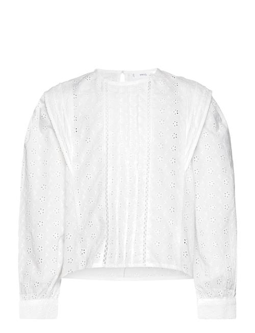 Mango Floral Embroidery Blouse Mango White