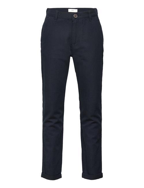 Linen Chino Trousers Mango Navy