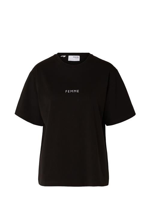 Selected Femme Slflisa Hankie Ss O-Neck Tee Selected Femme Black